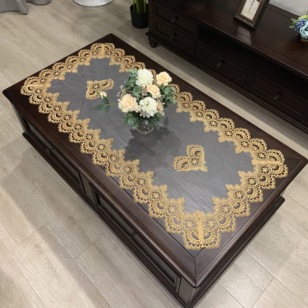 Nappe en fil brodé 60x120cm pour protéger et embellir la table basse