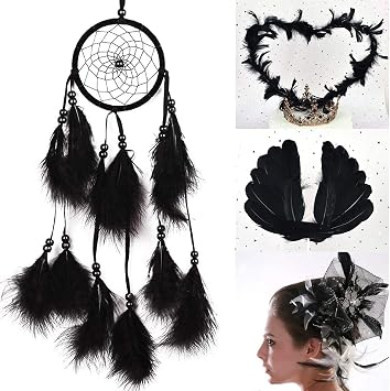 MWOOT 4 Styles Assorted Crafts Feathers (Black)