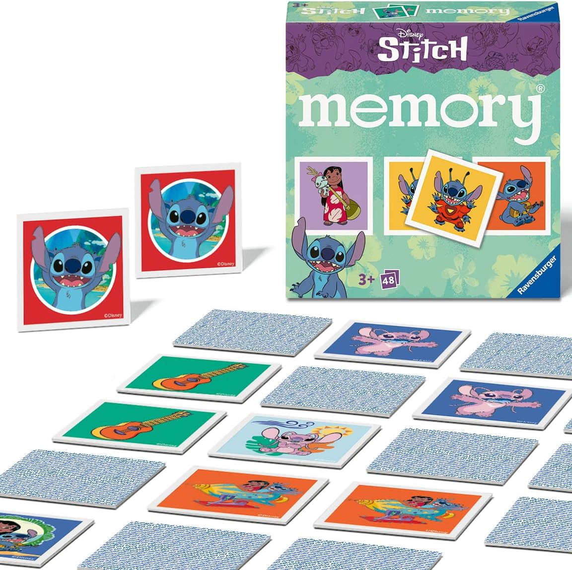 Disney Stitch Mini Memory Game - Matching Picture Snap Pairs Game for Kids Age 3 Years Up