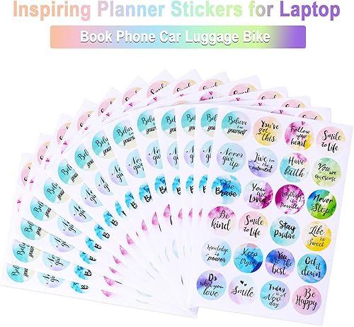 Vista 4 de Outus Calcomanías inspiradoras para planificador, cita inspiradora, motivacional, motivacional, para libros, teléfonos, autos, bicicletas, álbumes