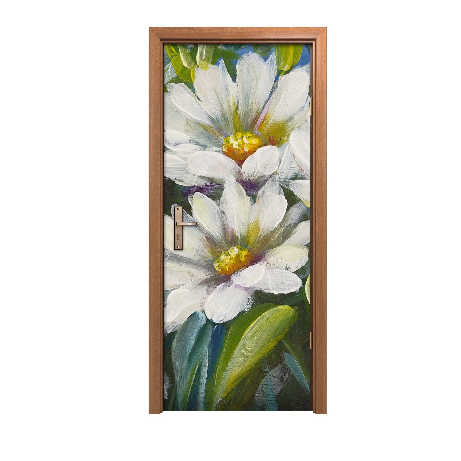 Autocollant de porte Fleurs de plantes Coloray 80x200cm pour décoration murale