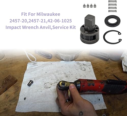 Miniatura 6 de 42-06-1030 Kit de servicio de herramientas eléctricas 38 M12 Yunque de cabeza de trinquete para Milwaukee 2457-20,2457-21,42-06-1025 Yunque de llave