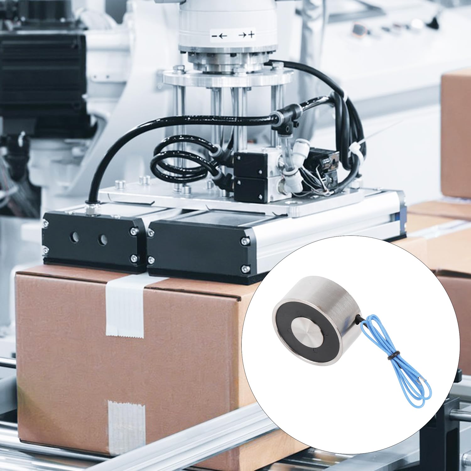 Elettromagnete | DC12V | 8W | 0.67A | Diametro esterno 40mm | Altezza 20mm | Forza di tenuta 25KGF | Elettromagnete a disco di grado industriale per automazione, movimentazione dei materiali