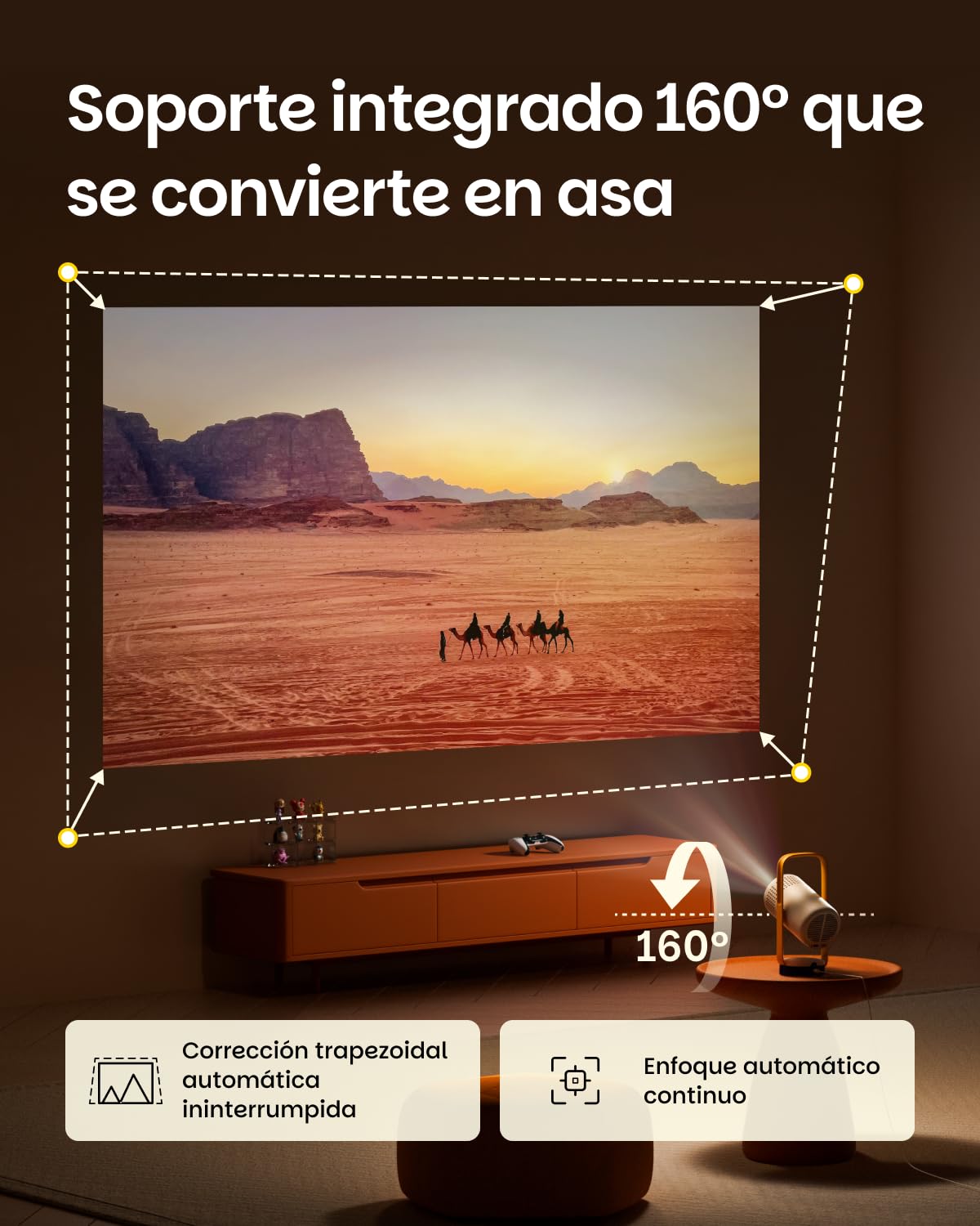 XGIMI Vibe One Batería integrada Proyector 1080p Inteligente Mini portátil, Google TV con Netflix, Sound by JBL, Soporte 160°, 1,2 h de Autonomía, WiFi, Bluetooth, (Nube Ceniza)