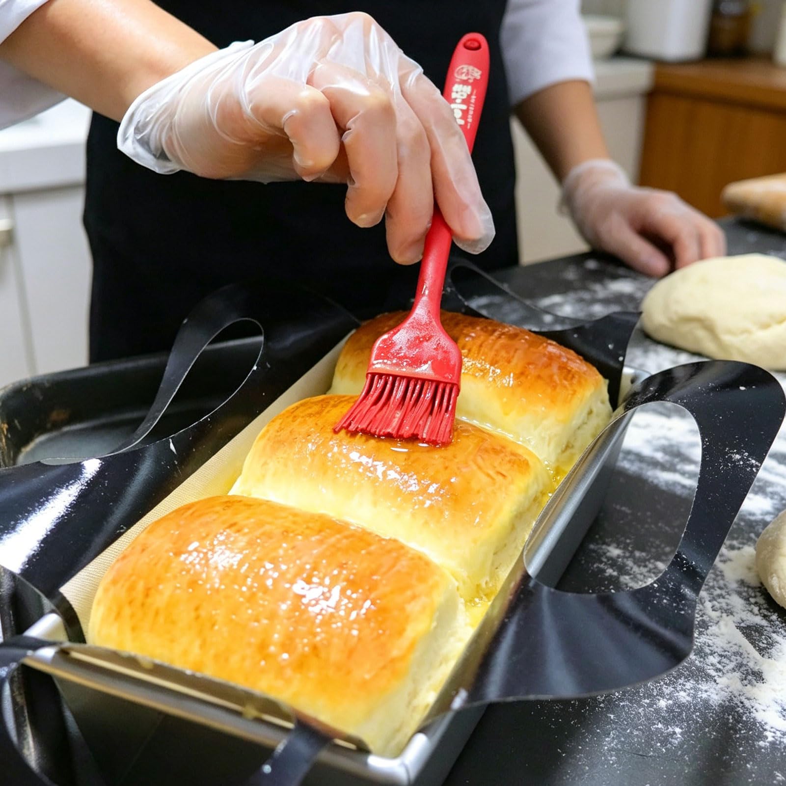 Molde para panadería, forma rectangular de acero al carbono con revestimiento antiadherente, molde antiadherente para pan tostado, molde para horno (negro, 29,5 x 13 x 6 cm)