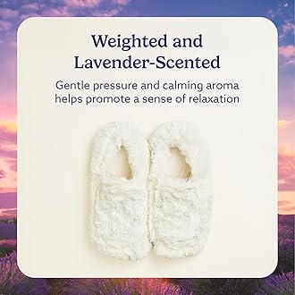 warmies Microwaveable House Slippers for Women - Womens Shoe Sizes 6-10 - Plush, Soft & Fuzzy Indoor Slippers with Backs & Non-Slip Memory Foam Soles - Cozy Warm Ladies Slipper for Winter - Cream