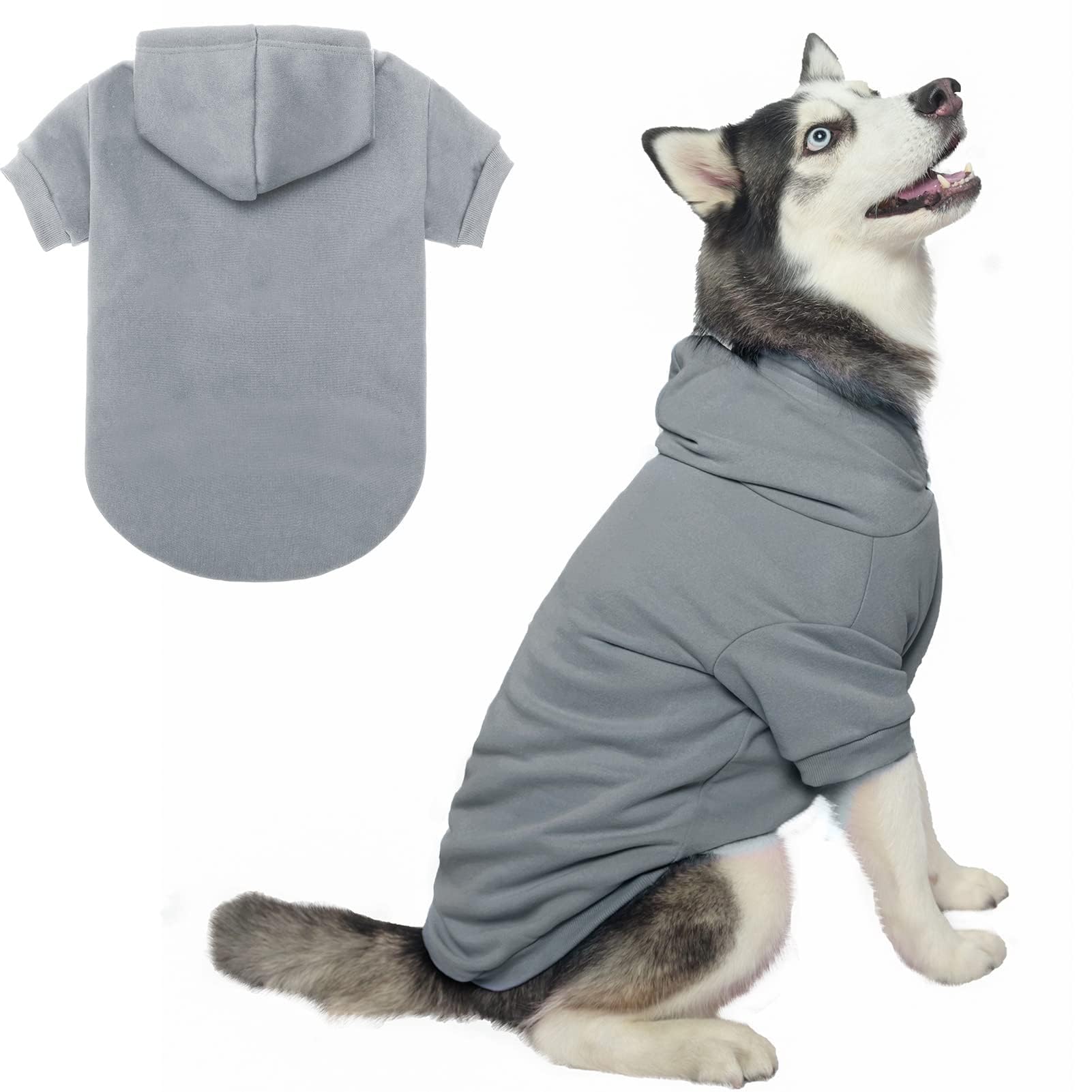 BINGPET Dog Hoodies - Fleece Lined Fall Dog Puppy Sweatshirt Soft Warm Sweater Winter Hooded Clothes for Small Medium Large Dogs & Cats