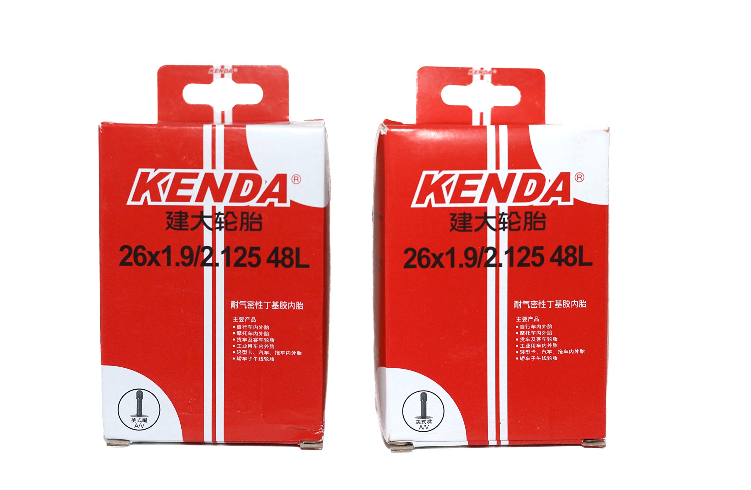 RSN Sports 26 x 1.9/2.125 AV 48mm Schrader Valve Inner Tire Tube for Kenda Bike Pack of 2