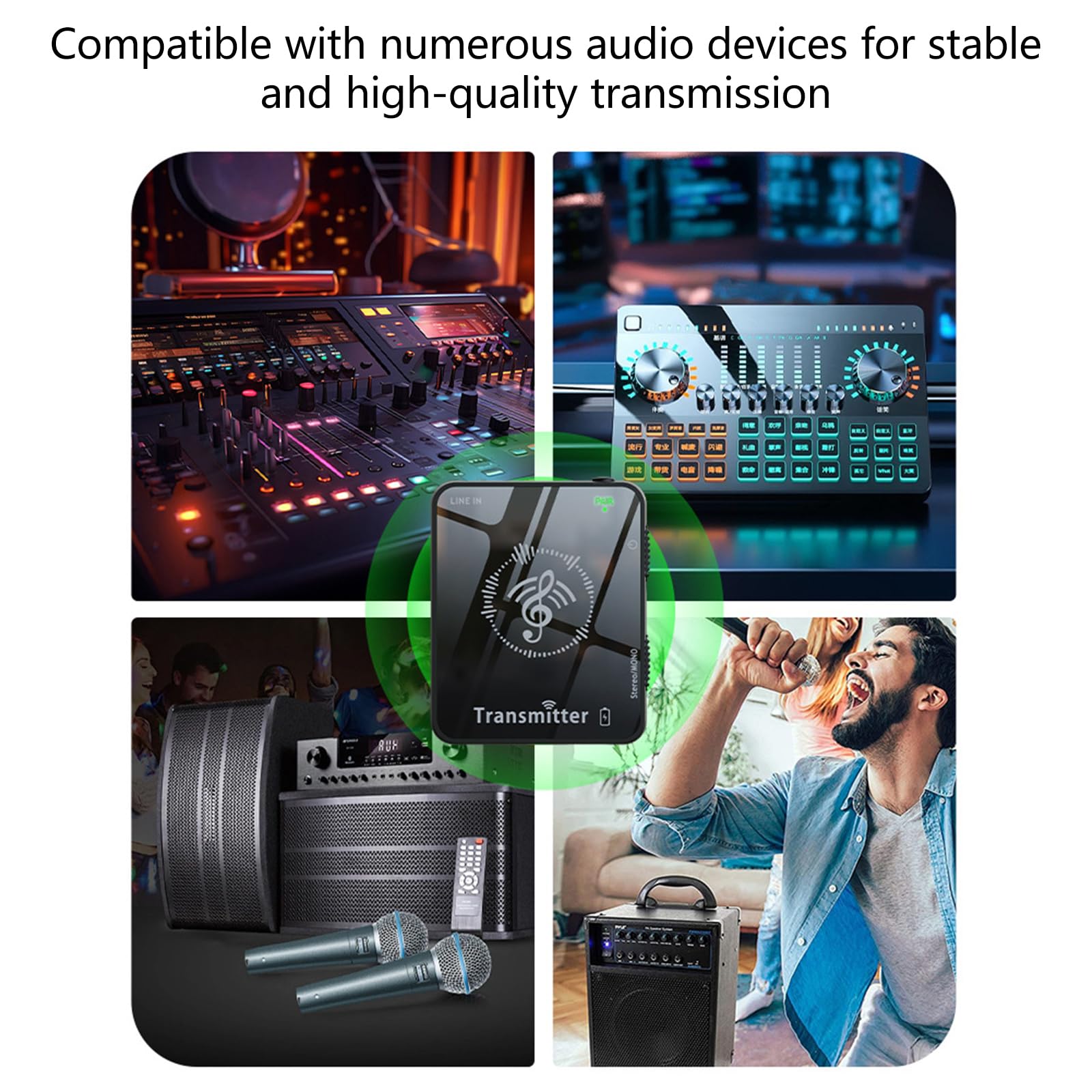 Apparecchiatura portatile di trasmissione del suono Singolo-a-molti bassa latenza perfetta per artisti professionisti e musicisti a molti ricevitori del trasmettitore