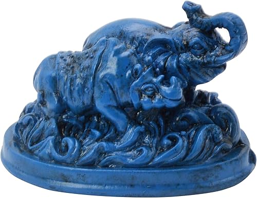 Feng Shui elefante azul y rinoceronte para protección + pulsera de cuerda roja gratis C1008