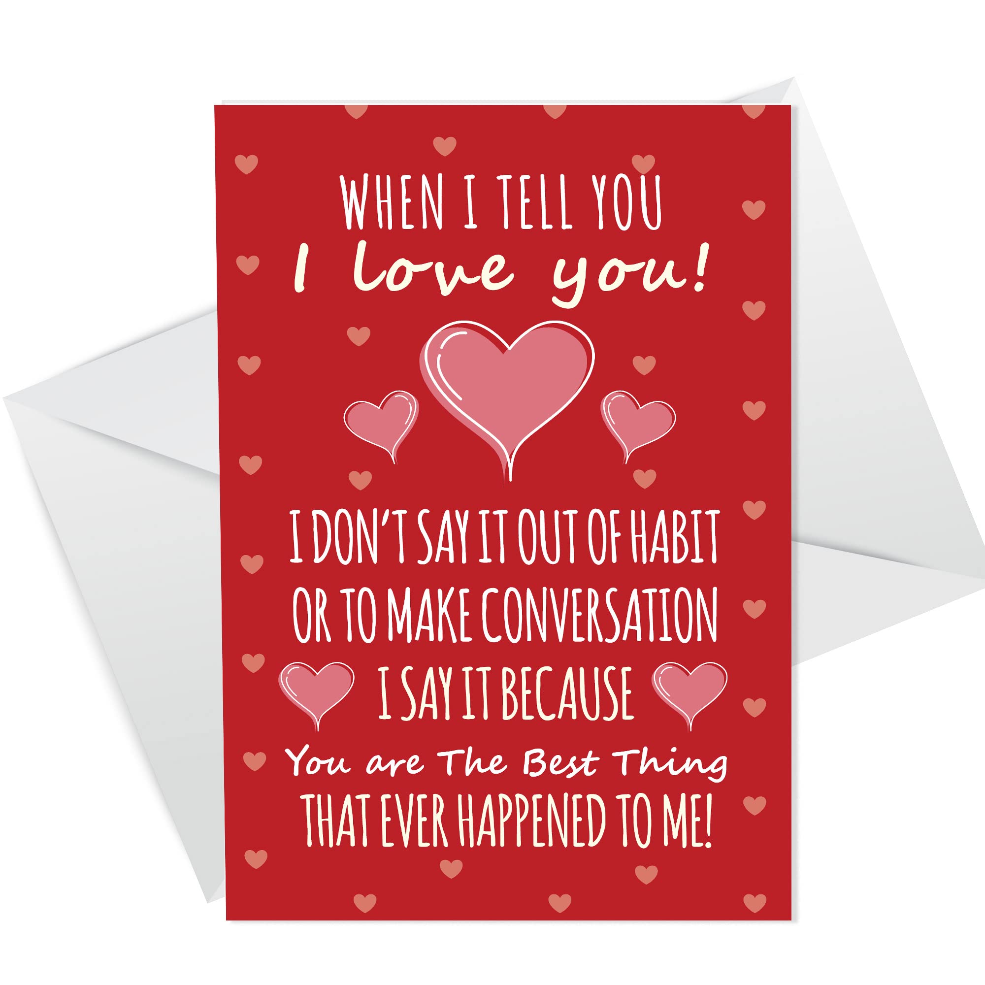 RED OCEAN Romantic Valentines Day Card For Boyfriend Girlfriend Anniversary Card For Him Her I LOVE YOU Card