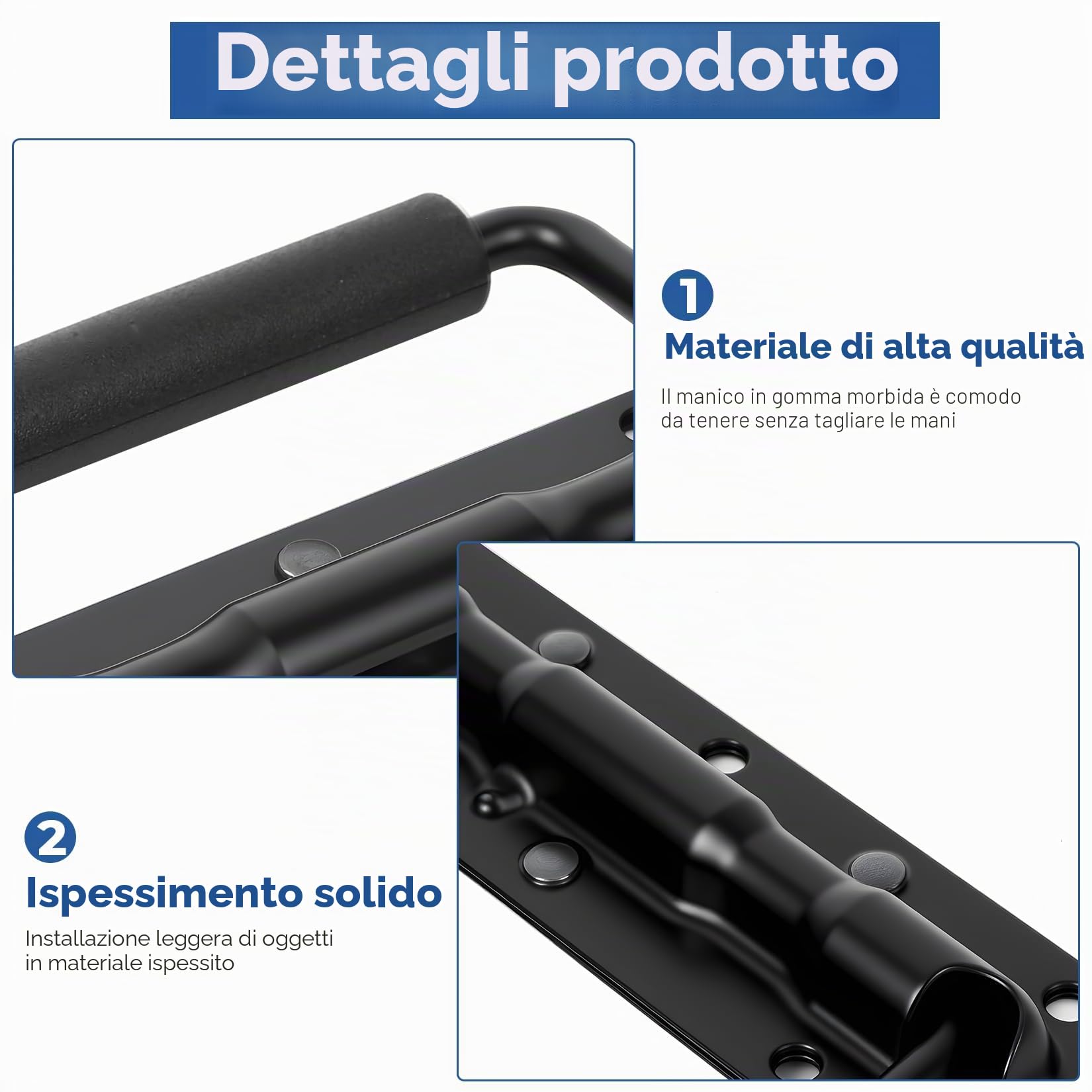 2 maniglie a molla per casse, maniglie pieghevoli, 140 mm, maniglia per valigia, maniglia pieghevole per casse, cassetta degli attrezzi, porta, colore nero