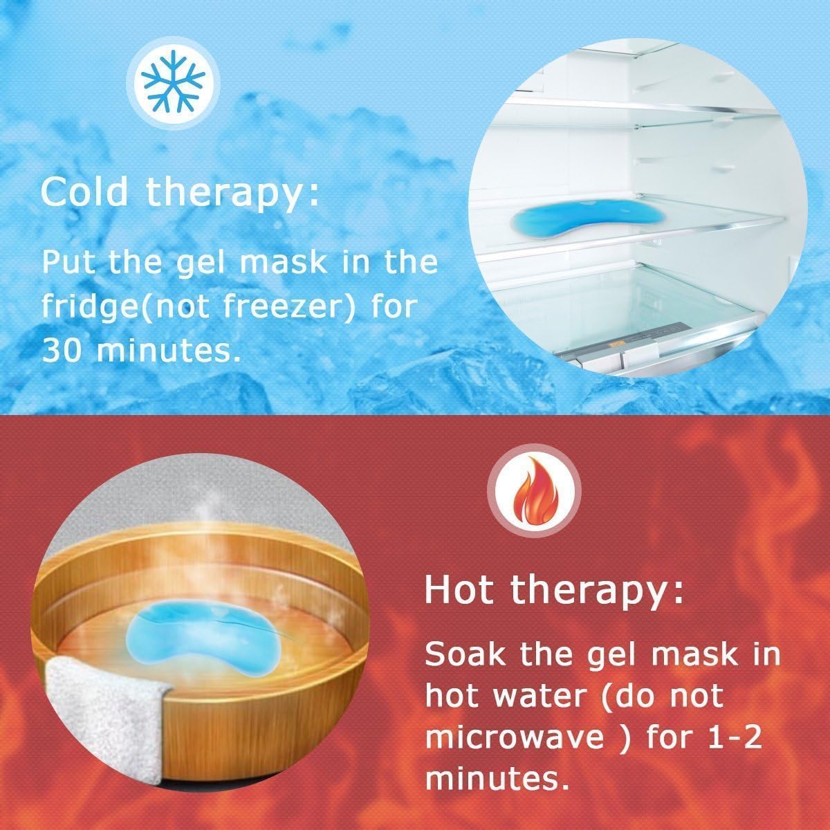 Cooling Gel Eye Mask | Dark Circles, Dry Eyes & Eye Strain Relief | Cold Therapy Sleep Mask | For Men, Women & Family | Universal Fit | Reusable Gel Pad — Amazon image 4