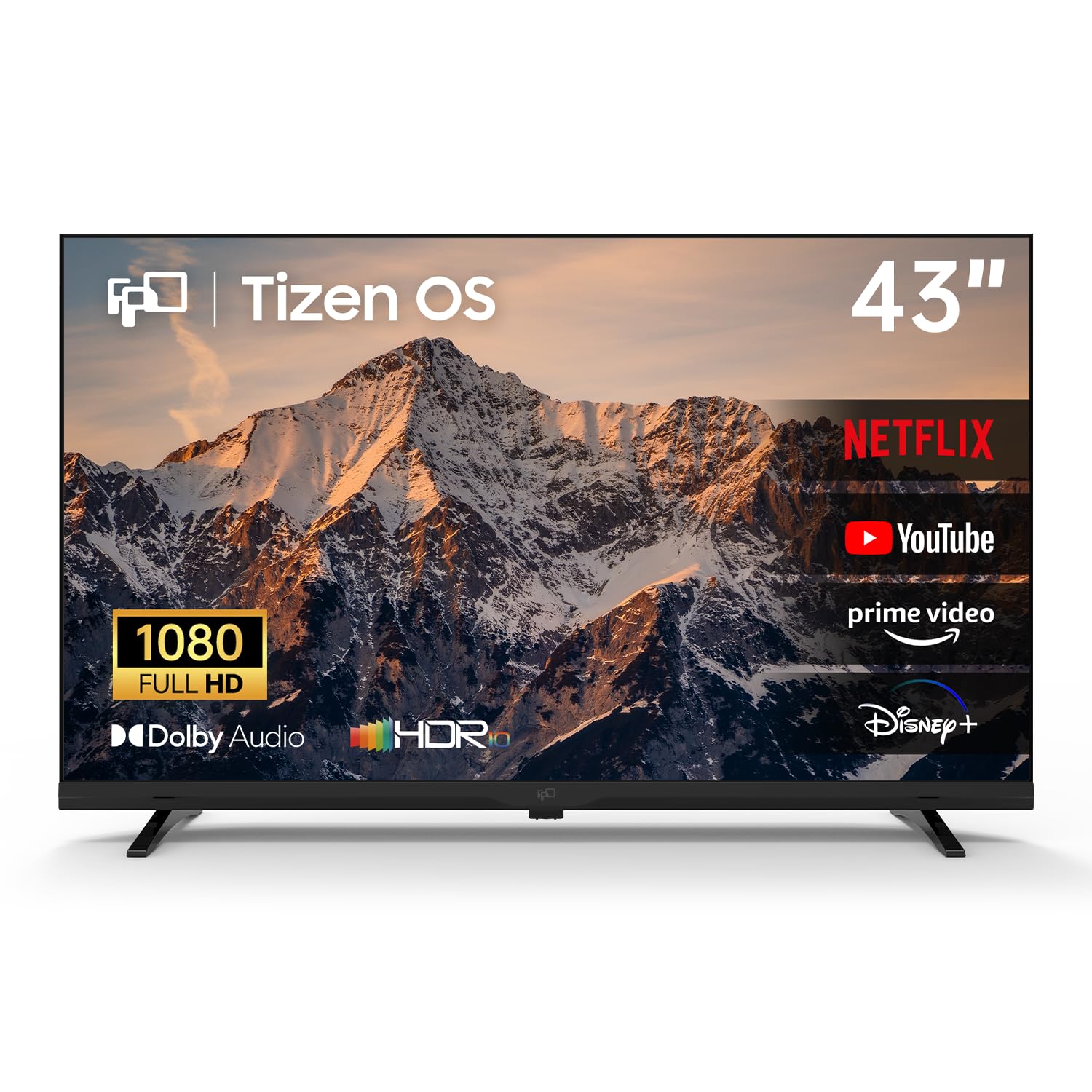 FPD 43 Inch Smart TV 1080P Full HD Powered by Tizen OS Compatible with Dolby Audio, HDR 10, HDMI, WiFi, Bluetooth, Flat Screen Television (AT43-P1, 2025)