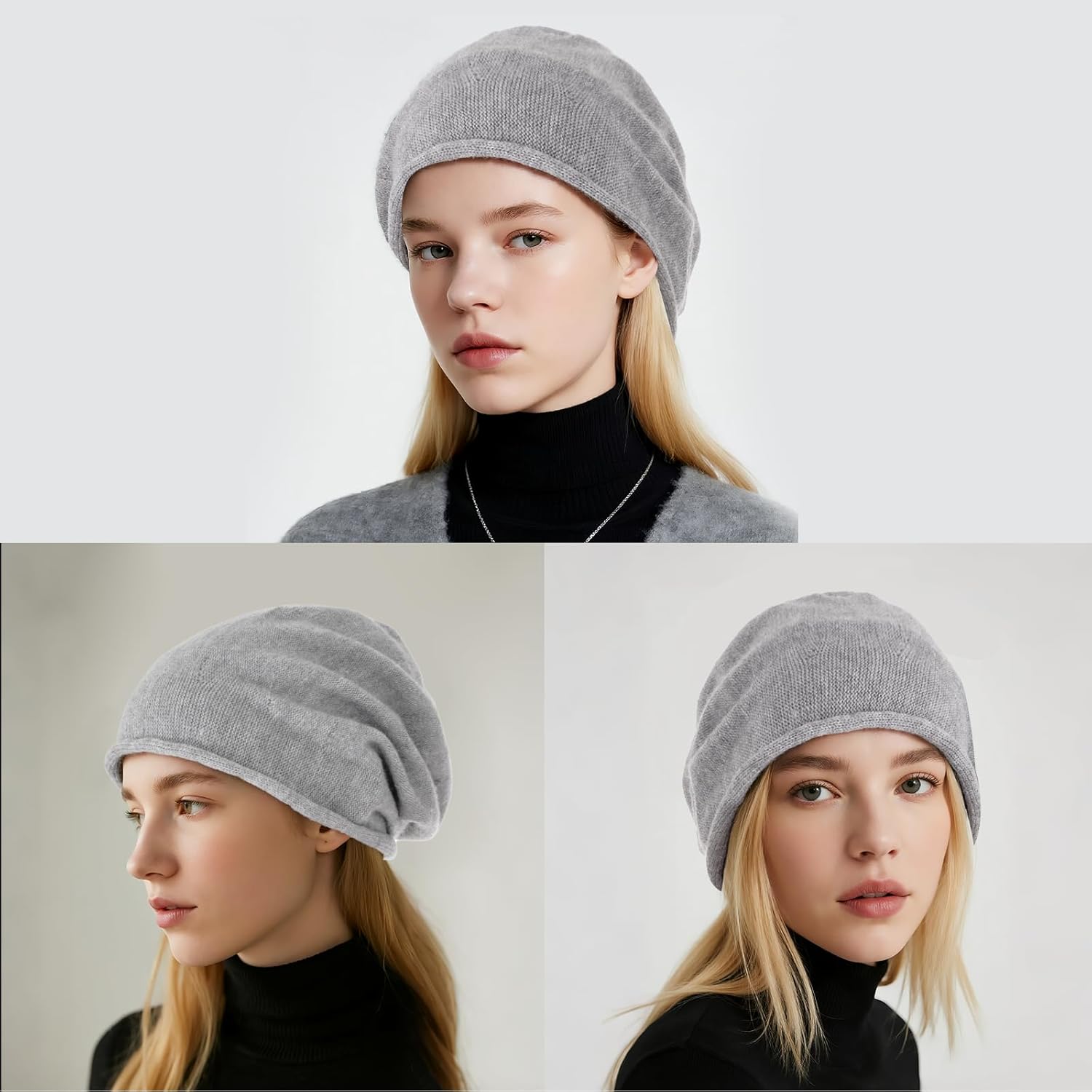 Ishua Slouchy Beanie Hats for Women - Winter Slouchy Beanie Hats, Soft Warm & Lightweight Knit, Nice for Thanksgiving, New Year & Valentine's Day, Ladies Skull Cap Khaki - Image 5