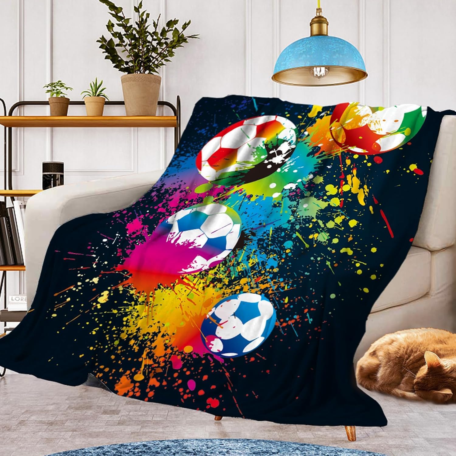CXYXHW Football Throw Blanket,Sofa Flannel Blankets(Style 1,150x200cm)