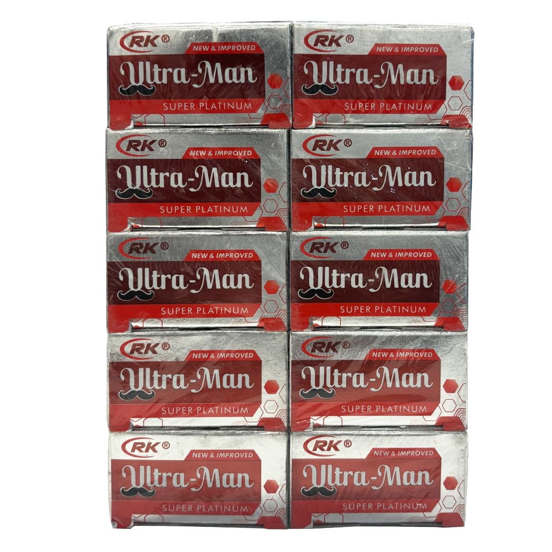 RK UltraMan Double Edge Super Platinum Blades, Set of 10 (55 in 1) (B0CXPF8KBV) Amazon Price History, Amazon Price Tracker