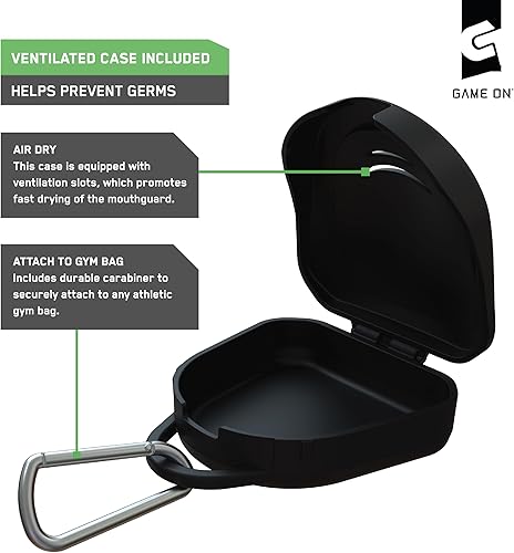 Miniatura 6 de Game On Protectores bucales, solo aceptado por la ADA, protector bucal deportivo sin tirantes para fútbol, baloncesto, lacrosse, hockey, protección