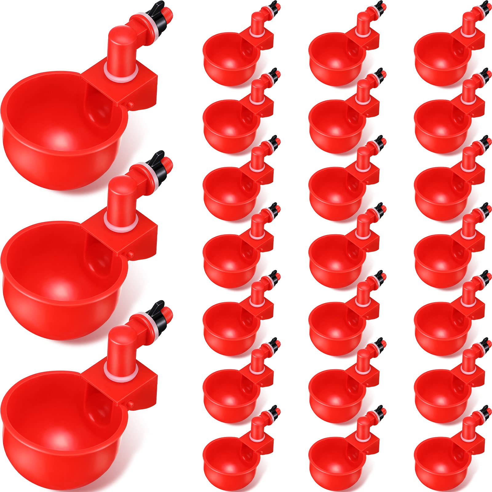 Patelai Chicken Water Cups, Chicken Waterer Cups Summer Water Feeder Cup 3/8 Inch Thread Automatic Filling Waterer Poultry Drinking Bowl for Duck