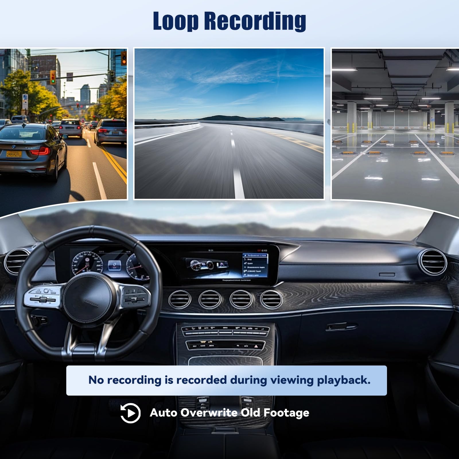 4K Dashcam para Coche Apto para Audi A1 A3 A4 A5 A6 A7 A8 e-Tron Sportback GT Q2 Q3 Q5 Q7 Q8 TT R8 2019-2026, 4K WiFi-App, OEM, 2160P UHD Video, Sensor G, visión Nocturna, Plug & Play