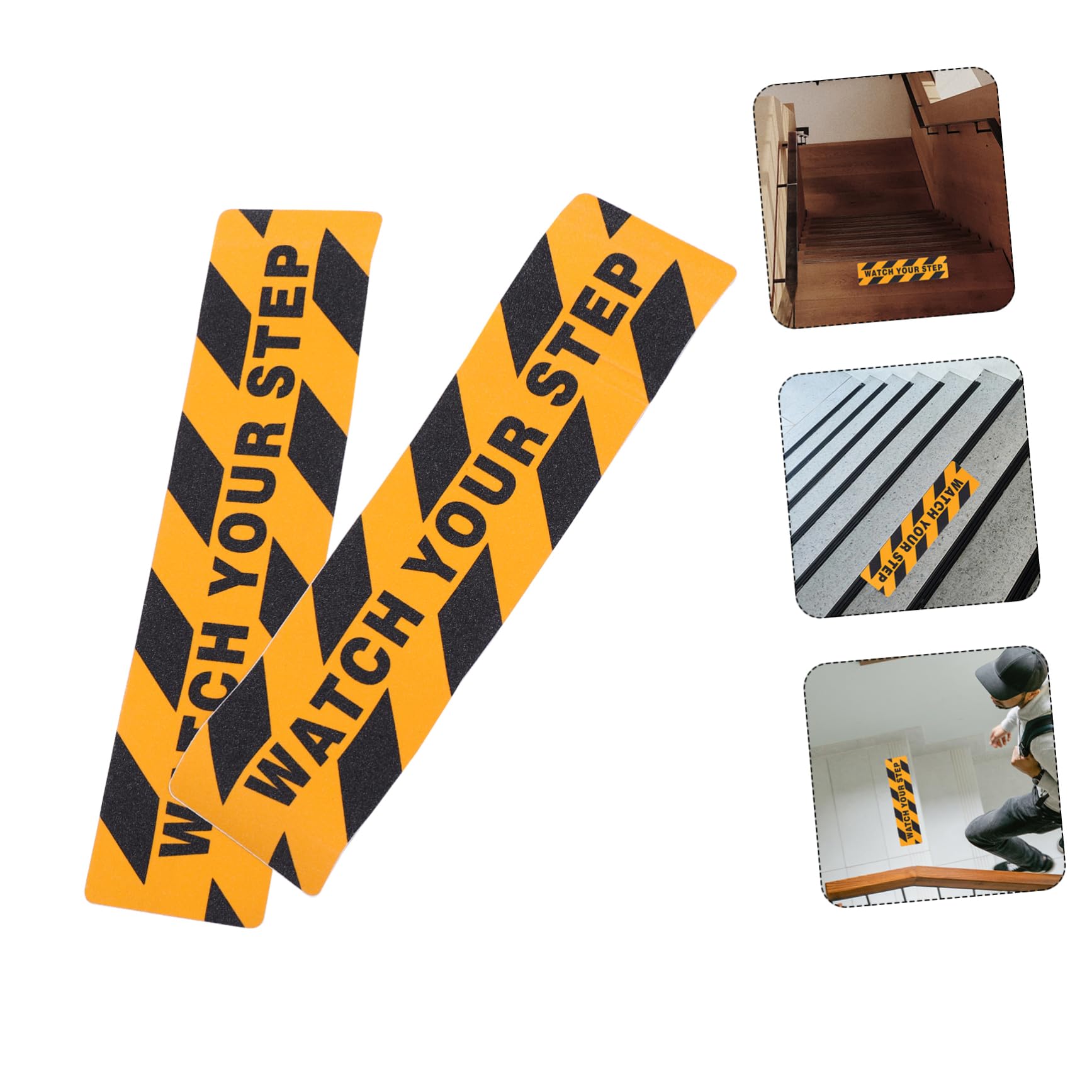 Ciieeo 2 Set Nastro Antiscivolo Per Scale E Adesivi Antisdrucciolevoli Per Superfici Lisce Sicurezza Per Famiglia Docce Vasche E Piscine Watch Your Step Design 4 Pezzi*2