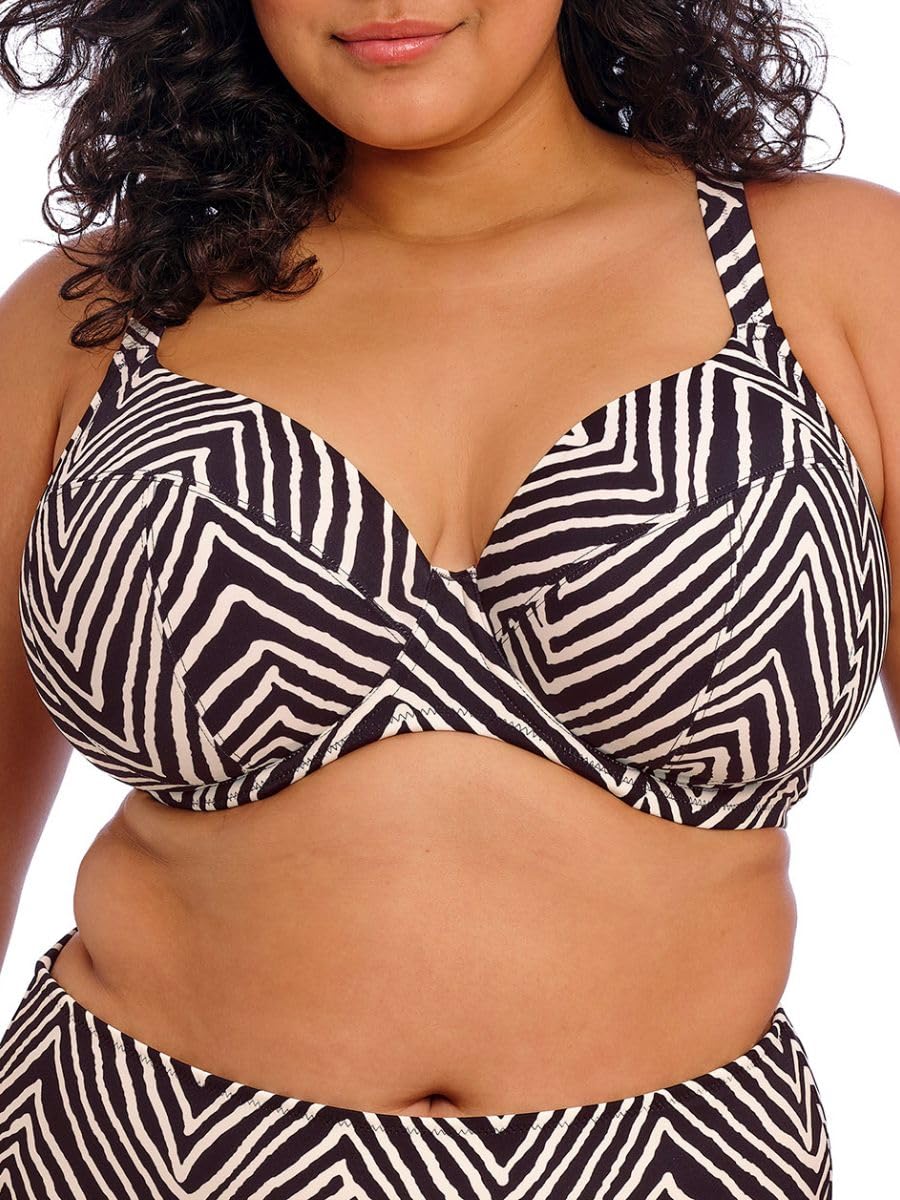 Elomi Fiji Falls Plunge Bikini Top - Black - 40G