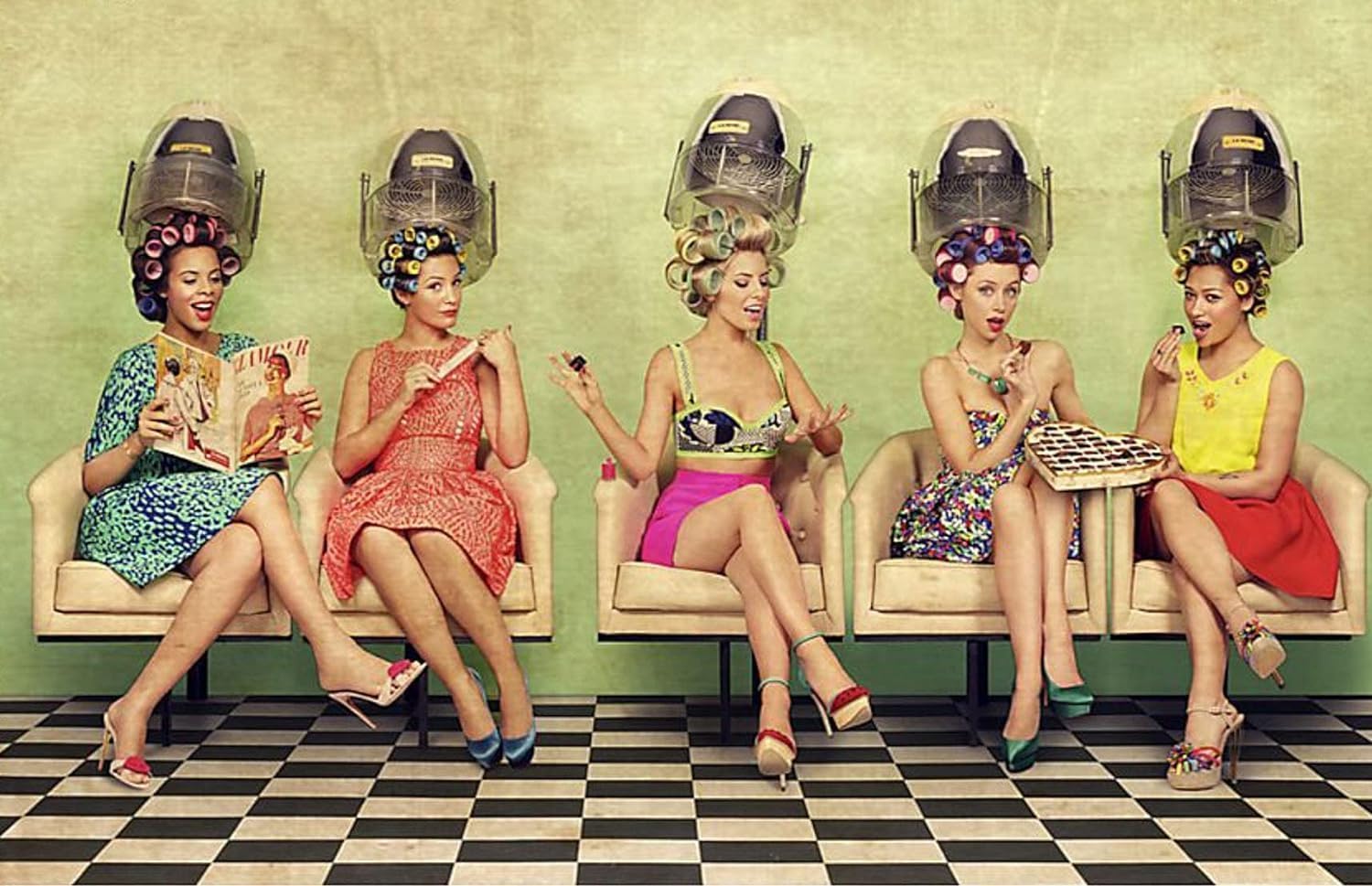 Kwqdozf Women's F16 12X16inch Vintage Metal Sign Lady Hairdresser Hairstylist Poster Tin