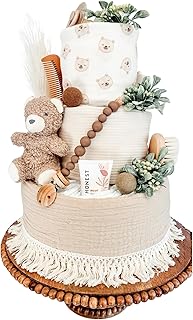 We Can Bearly Wait Diaper Cake - Bear Diaper Cake, Baby Shower Gift, Gender Neutral, Boy, Girl Diaper Cake, Baby Shower Centerpiece - Tumbleweed Babies