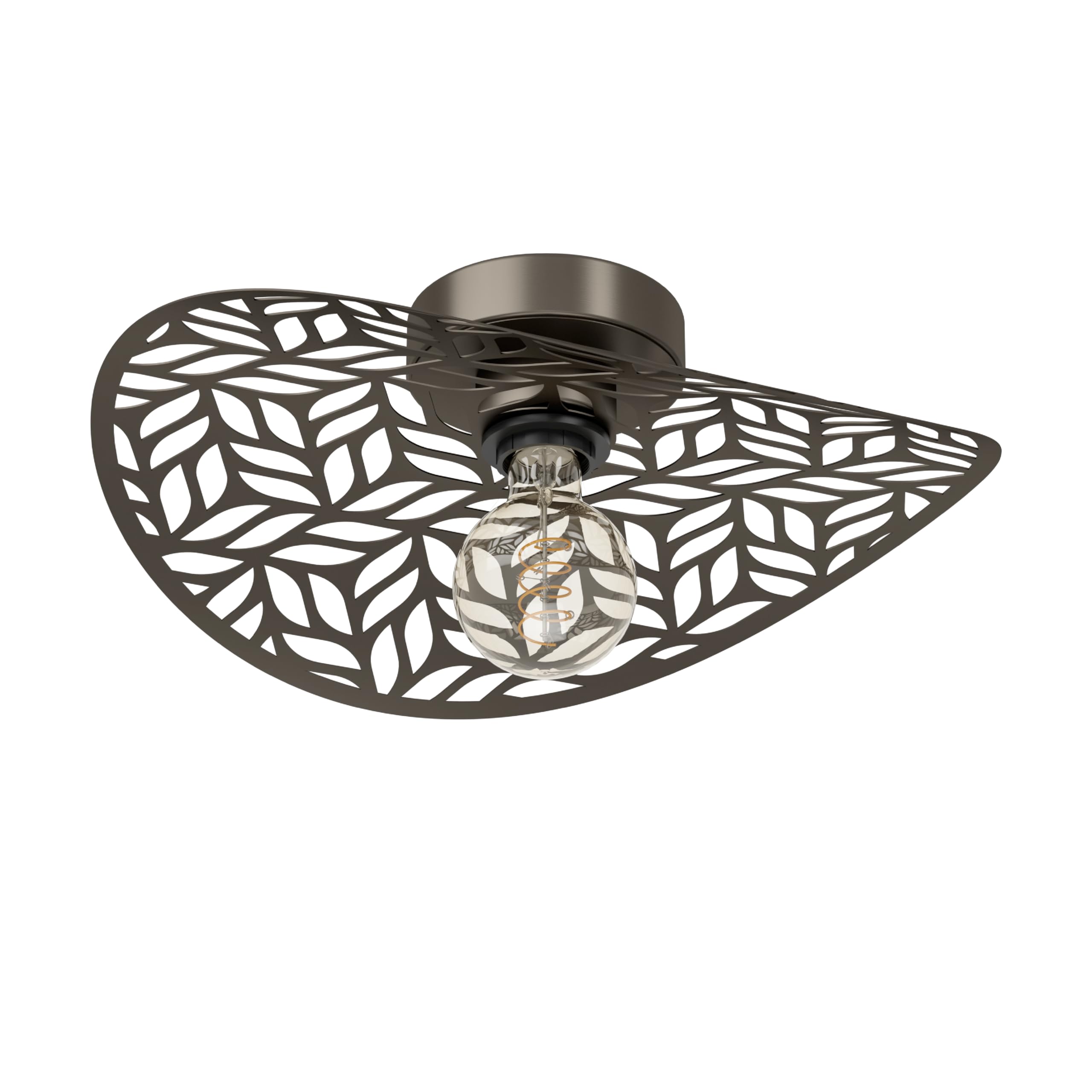 EGLO Ceiling light fixture Swaby, living room lamp with decorative lampshade, bedroom and hallway lighting, bronze coloured steel, E27 socket