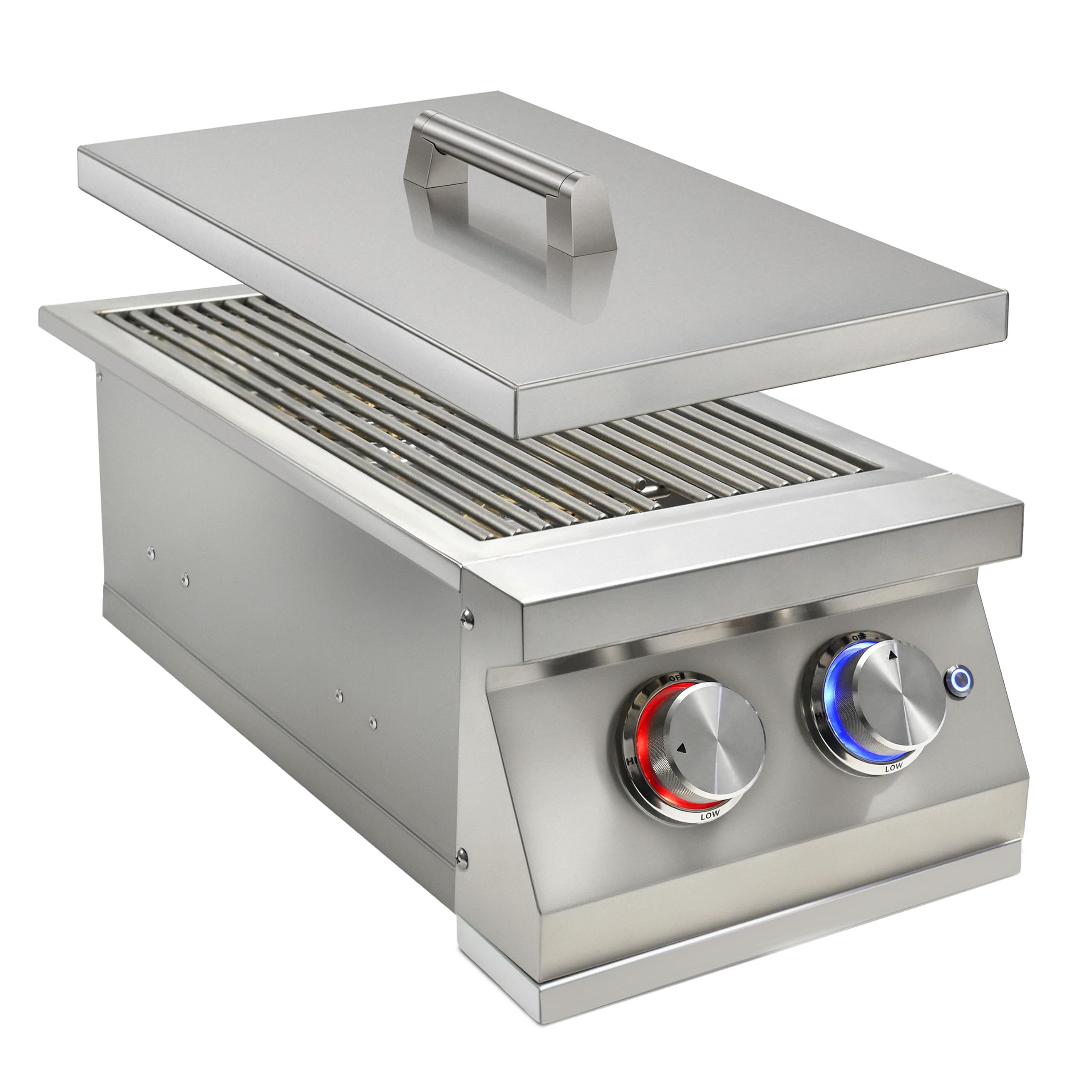 Dual Side Burner for Outdoor Kitchen, 2 × 17,000 BTU Natural Gas Burners