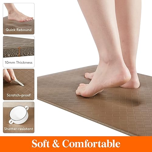 Miniatura 4 de Lifewit Alfombras de cocina suaves y acolchadas antifatiga para cocina piso frontal del fregadero impermeables antideslizantes resistentes de PVC