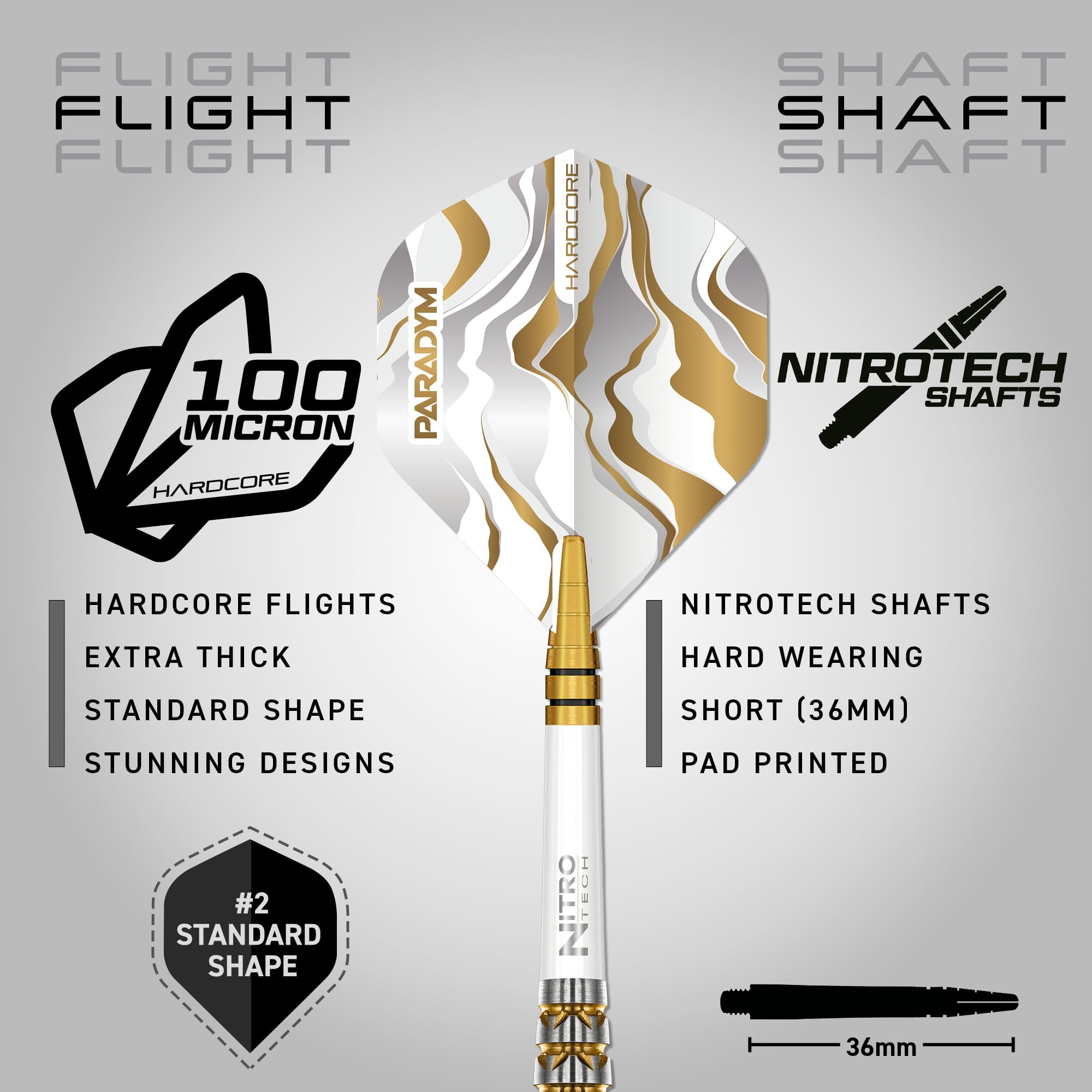 RED DRAGON Darts - Paradym Gold Serie Dart Pfeile - 90% Tungsten Profi Dartpfeile - Beinhaltet Dartflüge & Schäfte | 18g Weiche Spitze & Steeldarts 22g, 23g, 24g, 25g & 26g