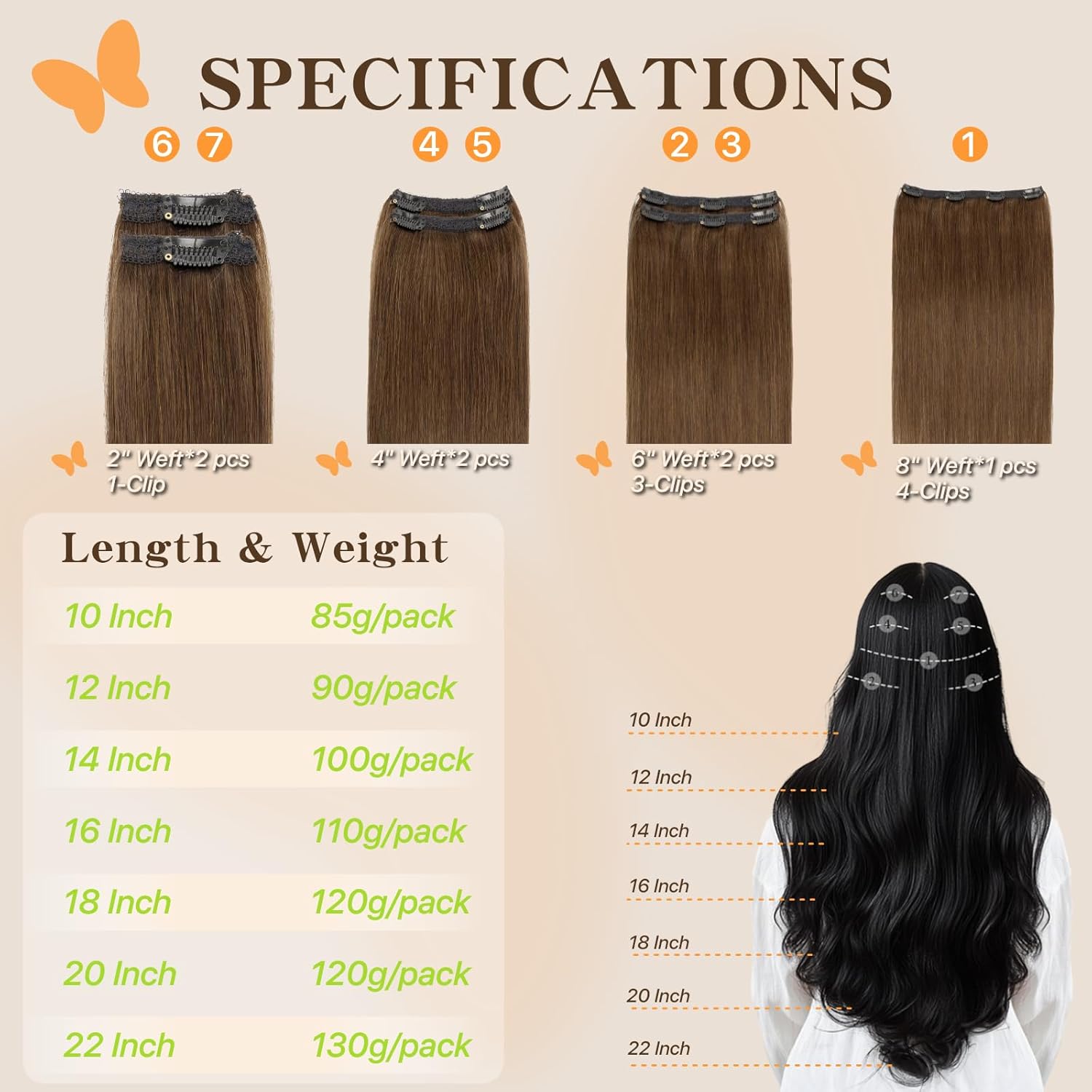 Remy Hair Extensions Clip in Human Hair Chocolate Brown Clip in Extensions Real Human Hair 12 Inch Real Hair Extensions Clip in Human Hair Straight Human Hair Clip Ins 90g 7Pcs