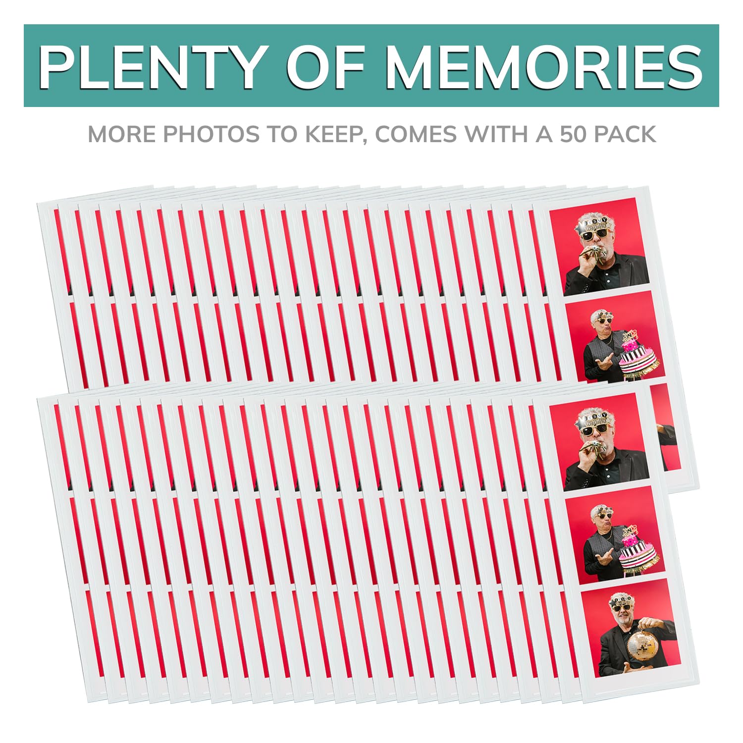 pbf PHOTO BOOTH FRAMES Magnetyczne ramki na zdjęcia do lodówki, 2 x 6 przezroczystych magnetycznych ramek winylowych na paski do zdjęć do lodówki, 50 sztuk