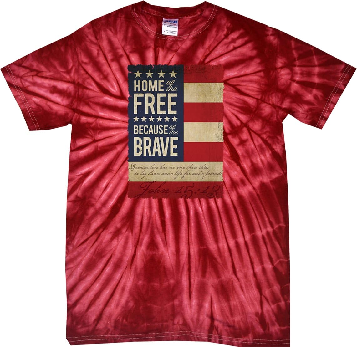 Buy Cool Shirts USA T-Shirt Home of The Brave Spider Tie Dye Tee