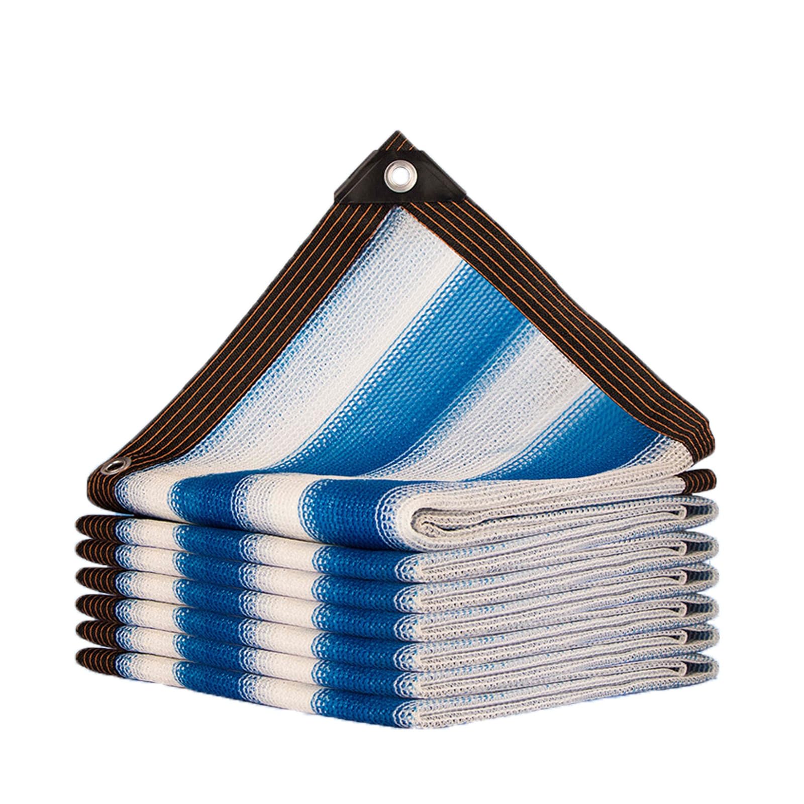 Generic 90% Shading Shade Cloth Cover 6.6X13FT 13X13FT 13X65.6FT 26X49.2FT Blue and White Stripes Sun Shade Net for Plant Cover, Greenhouse, Patio, Tomatoes, Chicken Coop (Size : 26x32.8ft)