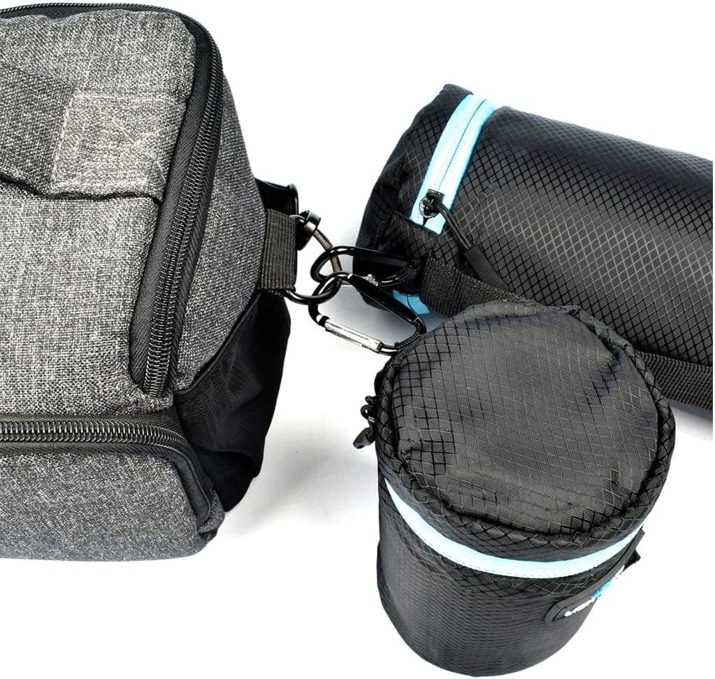 Lens Pouch Waterproof Camera Lens for Case Bag with Zipper for DSLR SLR Camera Lens 4 Sizes Black