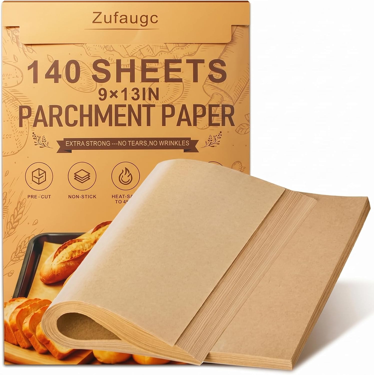 140 Pcs Parchment Paper Sheets 9x13 In, Precut Parchment Paper for Baking