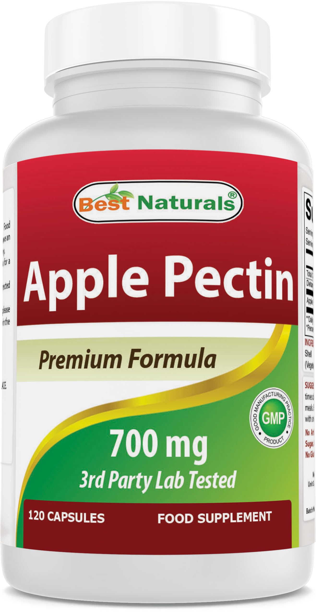 Best Naturals Apple Pectin 120 Capsules (700 mg)