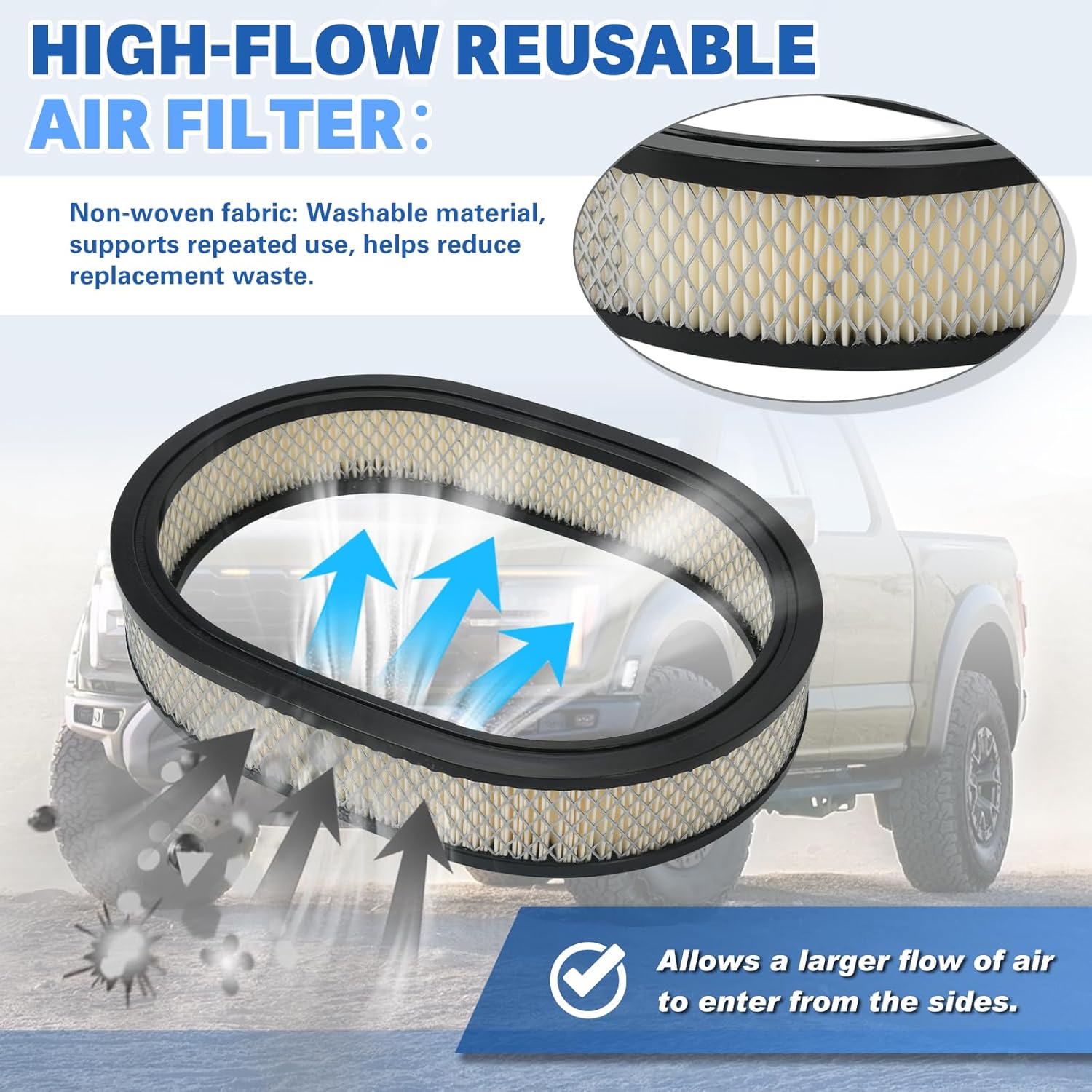 Universal 12'' Oval Fully Finned Air Cleaner, with Mounting bolt Black Aluminum Alloy Oval Polished Full Finned