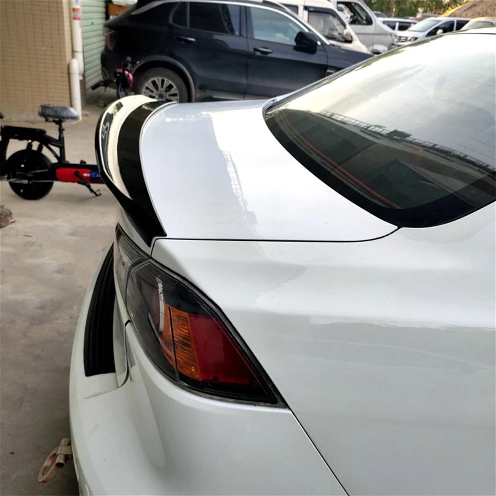 Dla M&ITSUBISHI Dla Lancer EX Evo 2009-2016 Lotka Tylny Spoiler Bagażnika Skrzydło Na Klapie Akcesorium Dekoracyjne Spojler Tylny Trunk Wing(Glossy Black)