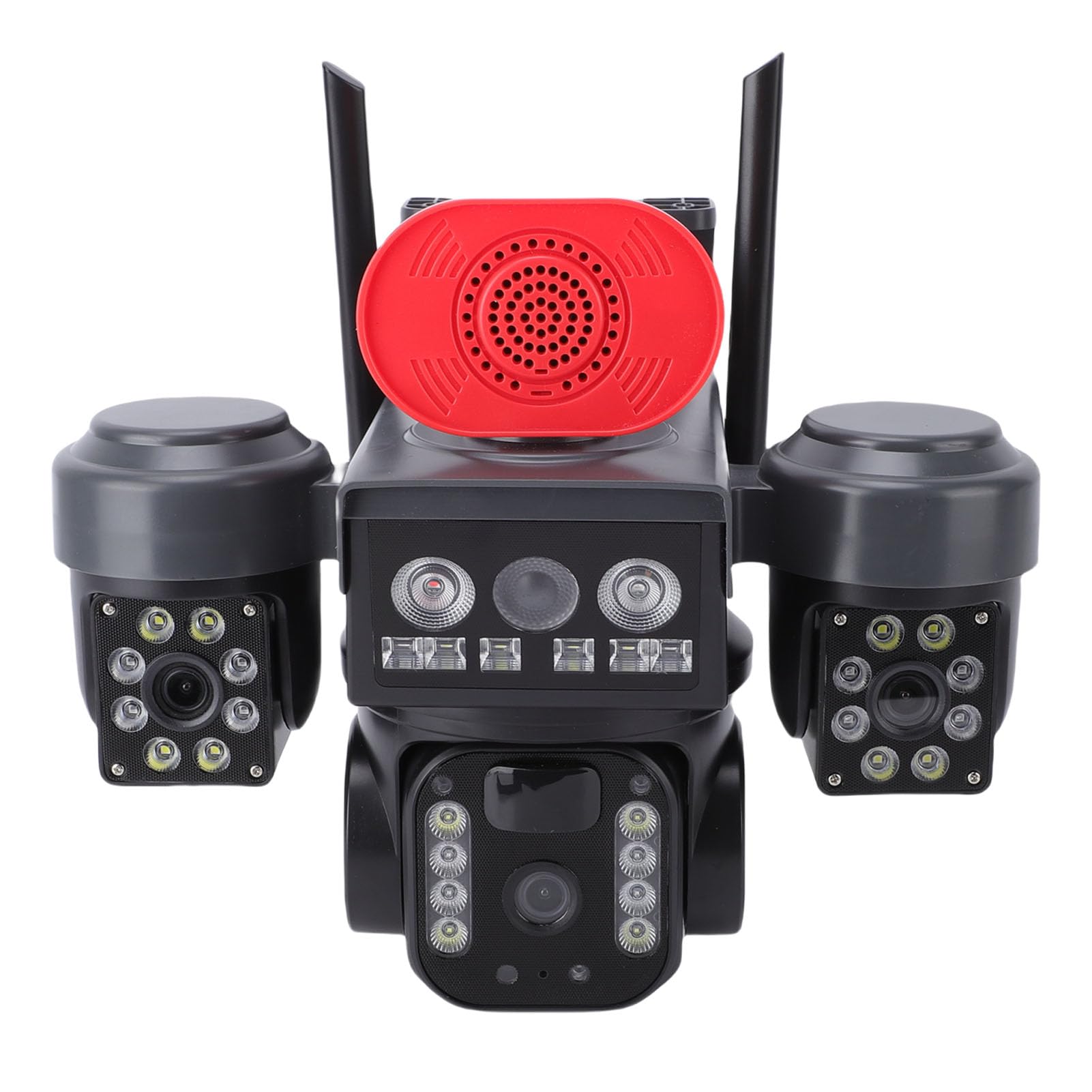 VBESTLIFE Telecamera di Sicurezza Solare a Tripla Lente, Telecamera Esterna WiFi 360° da 2,4 GHz con Rilevamento del Movimento AI e 8000 MAh, Resistente Alle Intemperie IP66 per la