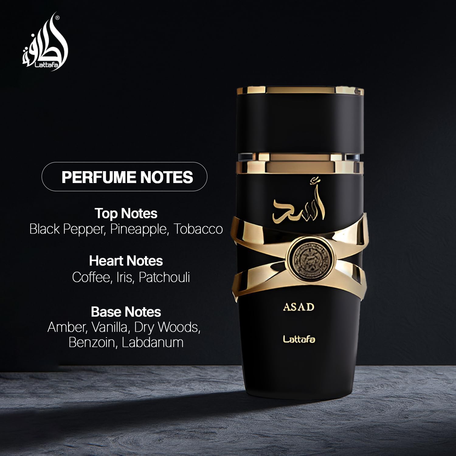 Asad Lattafa - Set regalo da uomo - Eau de Parfum da 100 ml + spray da viaggio da 12 ml + gel doccia da 100 ml | Profumo arabo a lunga durata