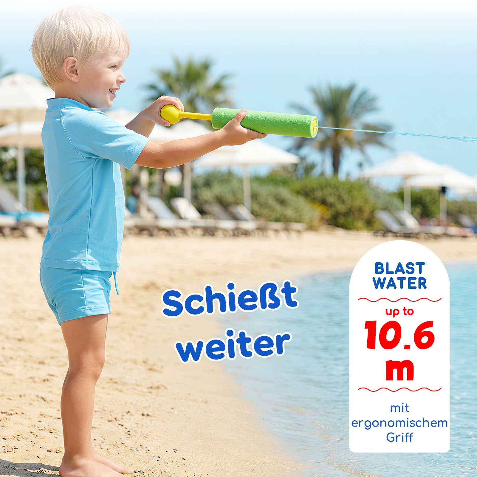 Lehoo Castle Wasserpistole Kinder, 12 Stück Mini Wasserspritze, Schaumstoff Wasserpistolen, Spritzpistole, Pool Spielzeug für Strand & Garten, Sommer Outdoor Wasserspielzeug