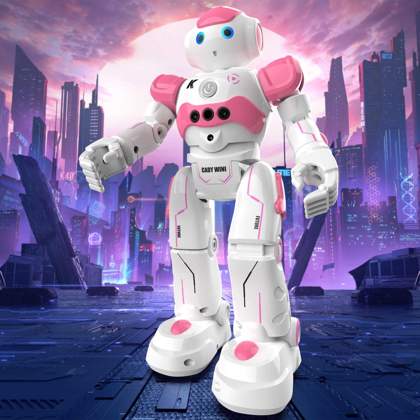 Pup Go Kids Smart RC AI Robot, Singing Dancing Interactive Talking Gesture Sensing Remote Control, STEM Educational Autistic Childrens Toys, Best Birthday Gifts for Age 3-9 Year Old Boys Girls (Pink)