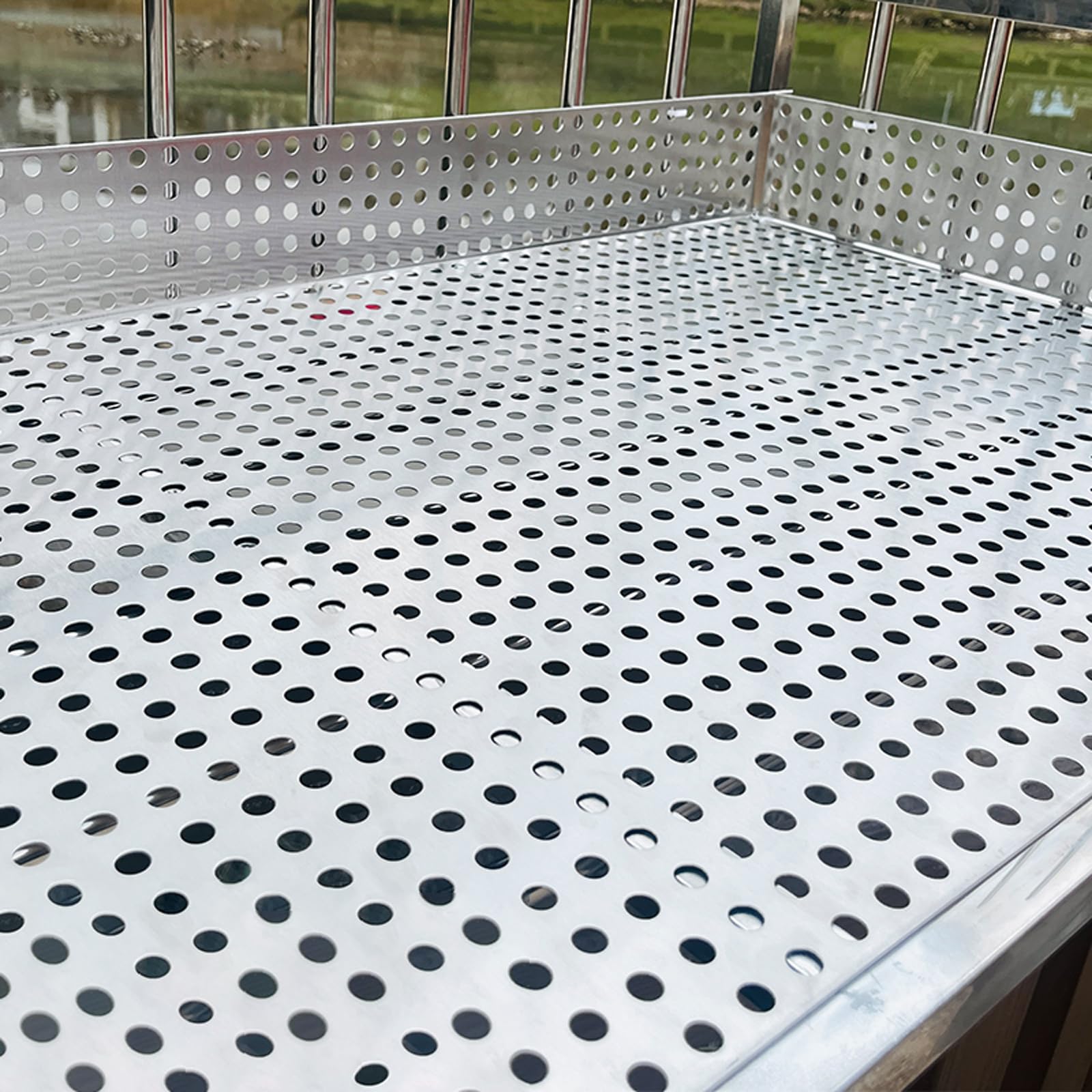 Chapa Perforada de Acero Inoxidable 304,Placa Perforada anticaídas,Expandido Metal Malla Placa Pantalla Decorativas Mallas,Apertura de 8 mm,para Balcones Escaleras Valla Jaula