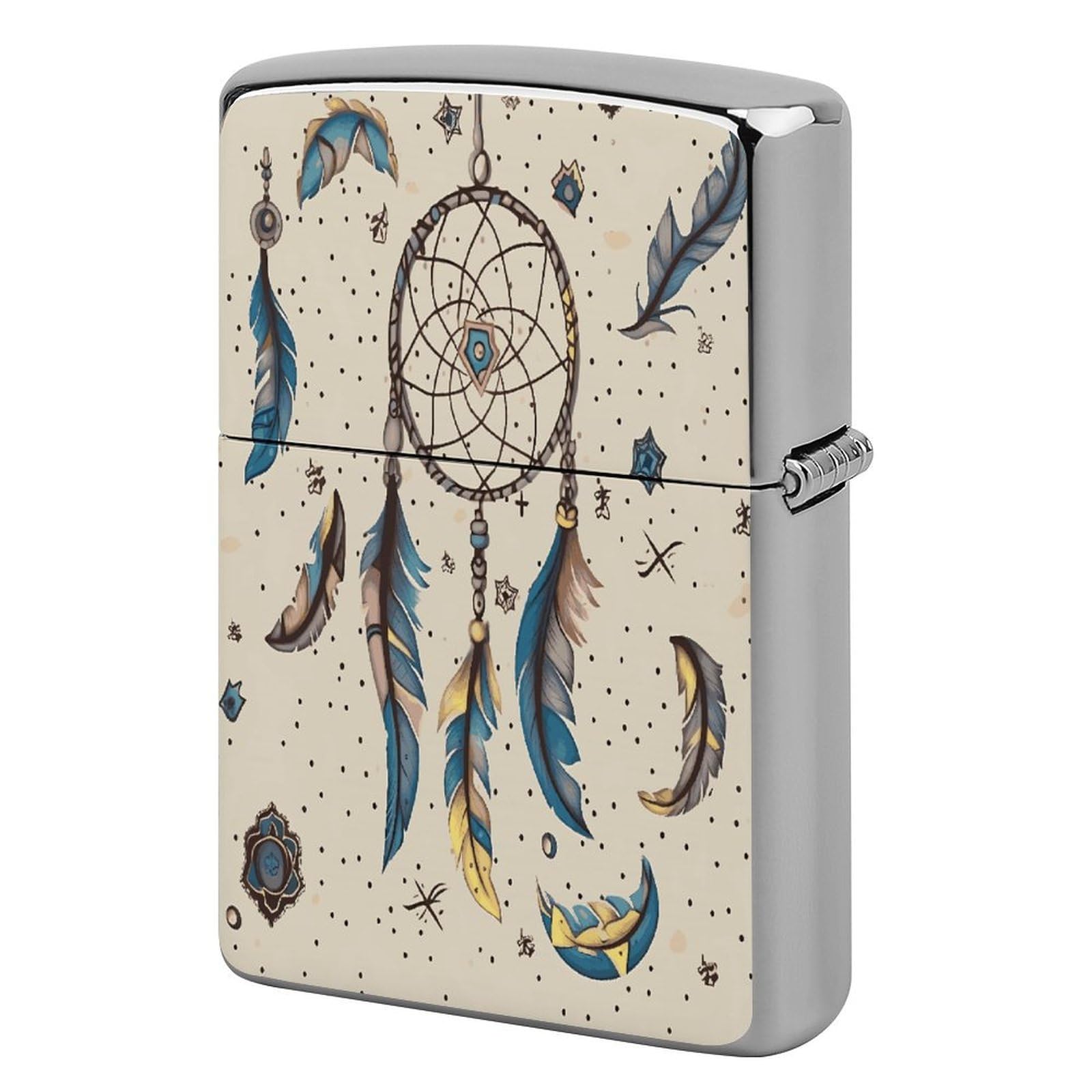 Fodpand Style Dream Catcher And Moon Metal Lighter Case Cover Lighter Sleeve