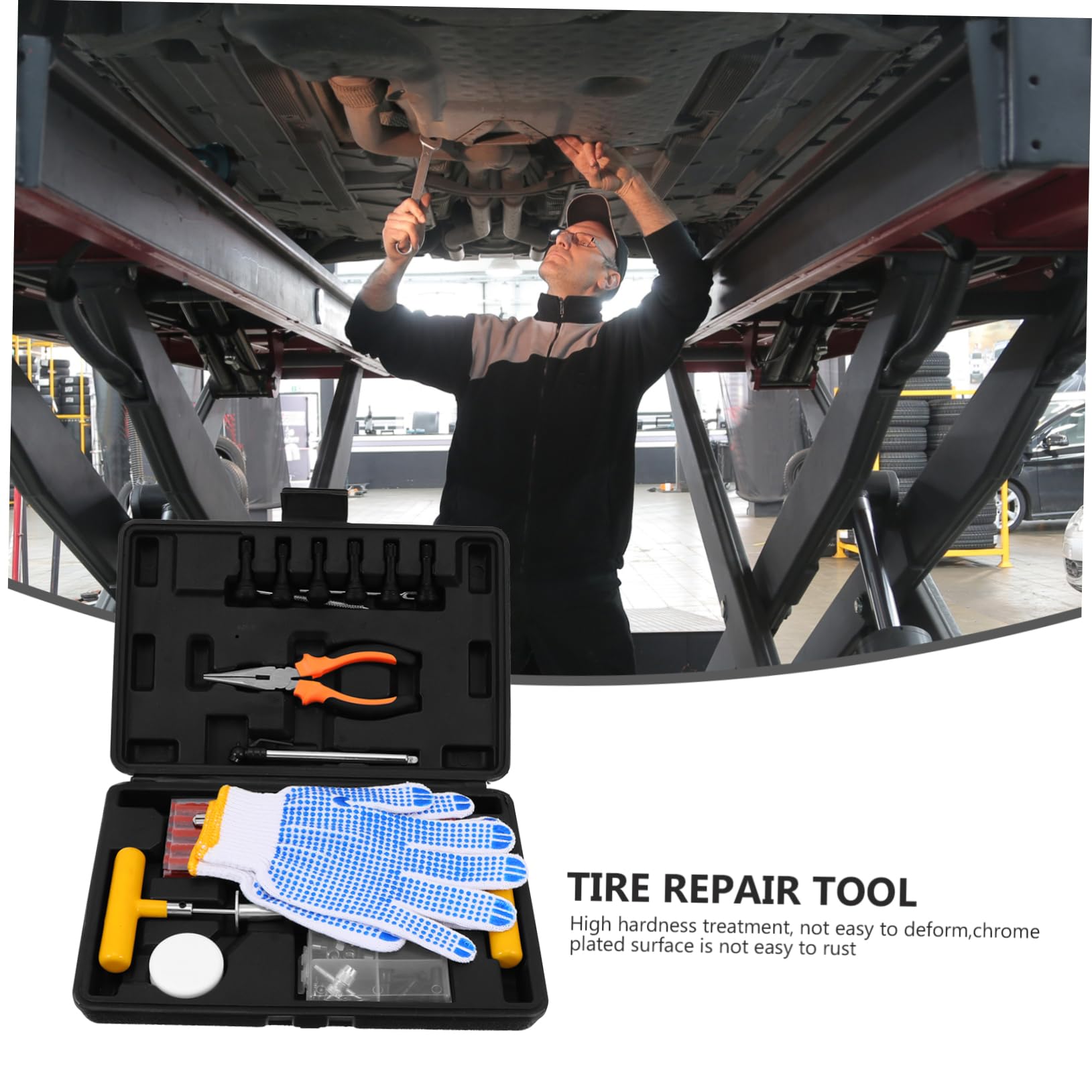 Zerodeko 100 Stück Autoreifen Reparaturset aus Stahl Gummi und Aluminiumlegierung Tragbar und Leicht für Schnelle Reifenreparatur Unterwegs