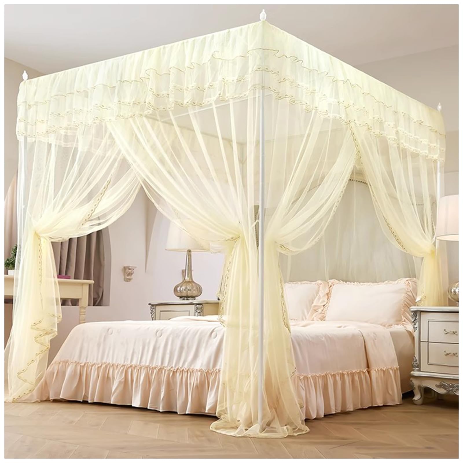 Bastidor de cama con dosel ideal para renovar la decoración del dormitorio principal