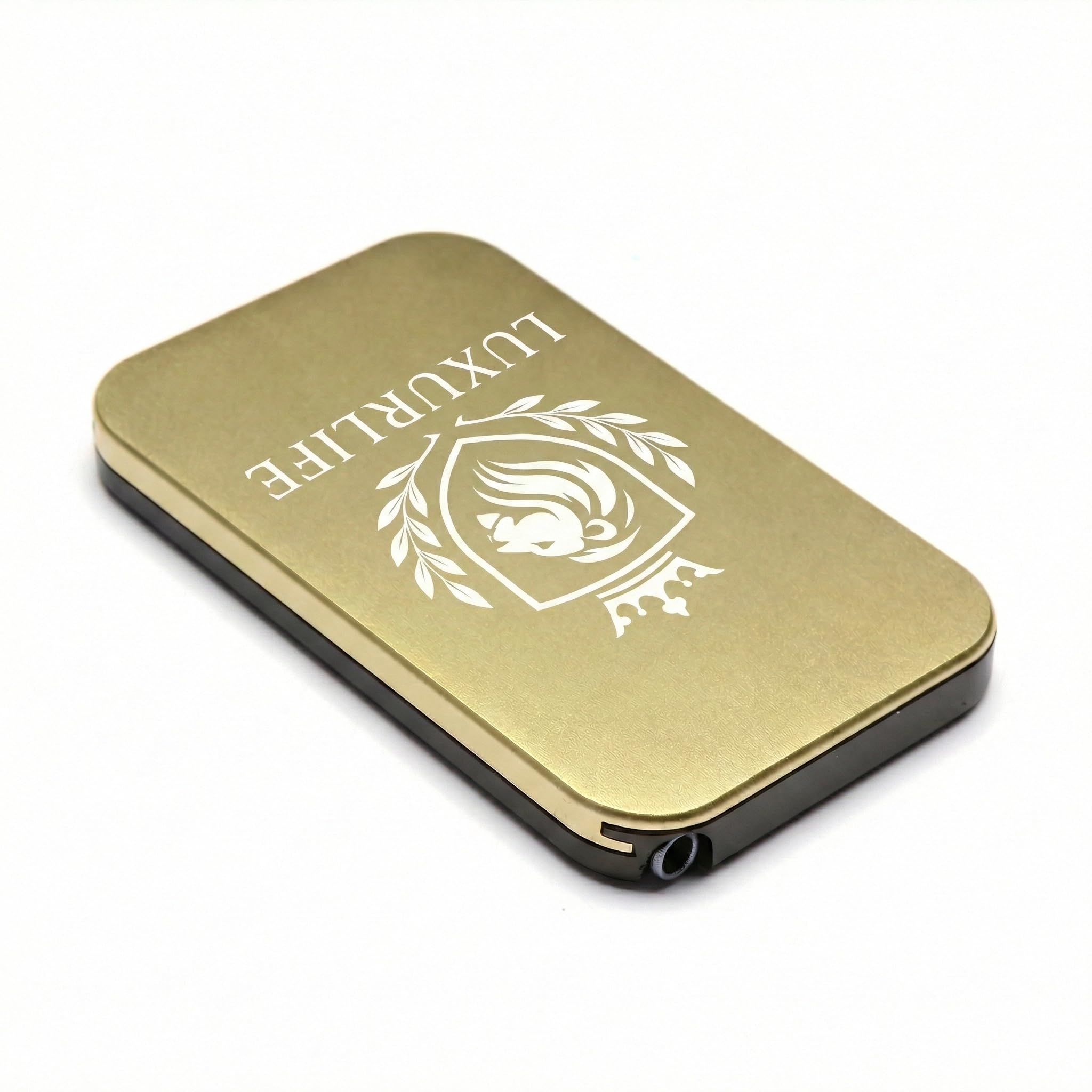 45 Aussparungen Aluminiumbox, Löwen-Kronen-Emblem, Geschenkverpackung passt in Handtaschen(Champagne Olive Duo)